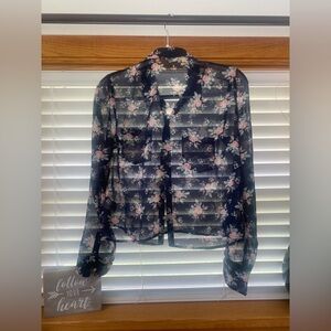 Aeropostale floral, sheer blouse, size medium